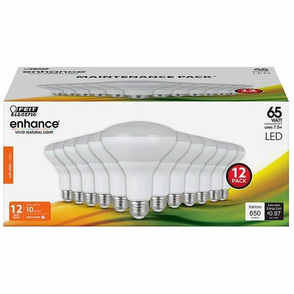 Cling 7.2 watt Enhance 65 watt Equivalence Track & Recessed 650 Lumen LED Bulb Soft White, 12PK CL3332926